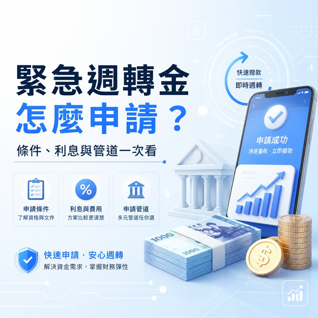緊急週轉金怎麼申請？條件、利息與管道一次看